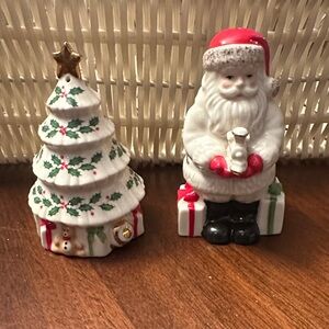 Lenox Santa and Tree Holiday Salt and Pepper